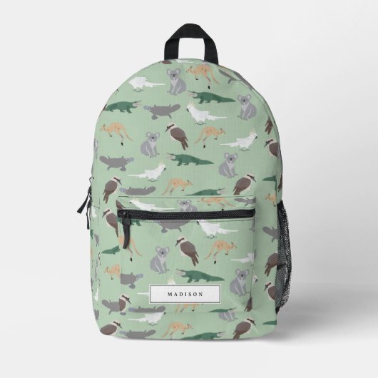 Australische inheemse dieren Eucalyptus Groene Sch Bedrukte Rugzak (Voorkant)