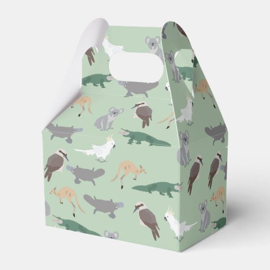 Australische inheemse dieren eucalyptus verjaardag bedankdoosjes (Achterkant)