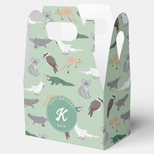 Australische inheemse dieren eucalyptus verjaardag bedankdoosjes (Geopend)