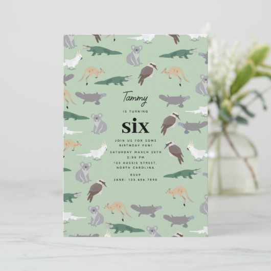 Australische inheemse dieren eucalyptus verjaardag kaart (Staand voorkant)