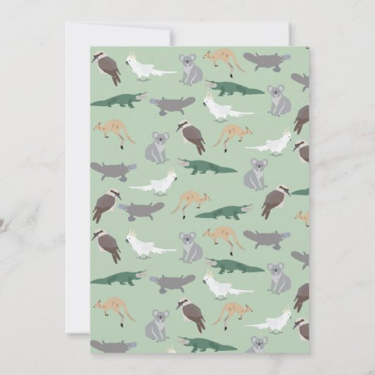 Australische inheemse dieren eucalyptus verjaardag kaart (Achterkant)