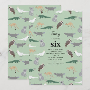 Australische inheemse dieren eucalyptus verjaardag kaart