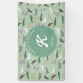 Australische inheemse dieren eucalyptus verjaardag spandoek (Verticaal)