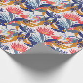 Australische inheemse flora op een roombasis cadeaupapier (Hoek)