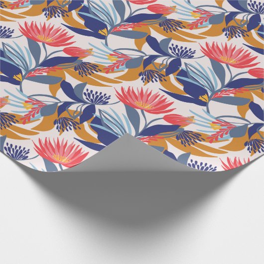 Australische inheemse flora op een roombasis cadeaupapier (Hoek)