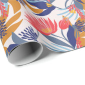 Australische inheemse flora op een roombasis cadeaupapier (Rol Hoek)