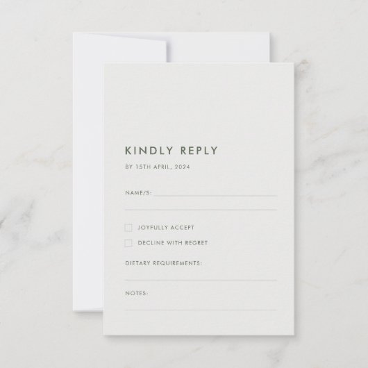 Australische inheemse Gom Blossom Sage RSVP Kaartje (Voorkant)