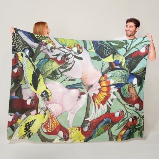 Australische inheemse parrots fleece deken (In situ)