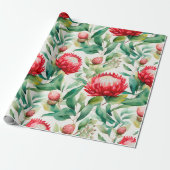 Australische inheemse Protea bloem Cadeaupapier (Uitgerold)