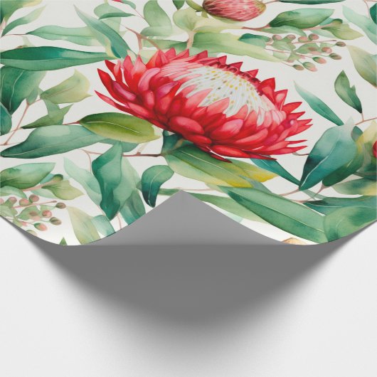 Australische inheemse Protea bloem Cadeaupapier (Hoek)