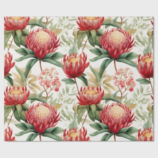 Australische inheemse Protea Bloem II Cadeaupapier (Vlak)
