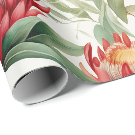 Australische inheemse Protea Bloem II Cadeaupapier (Rol Hoek)