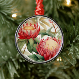 Australische inheemse Protea Bloem II Metalen Ornament