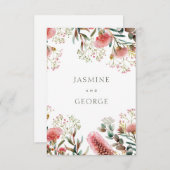 Australische inheemse wilde bloem bruiloft informatiekaartje (Voorkant / Achterkant)