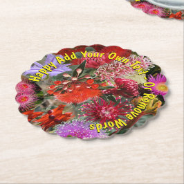 Australische inheemse wilde bloemen geschulpte ron kartonnen onderzetters