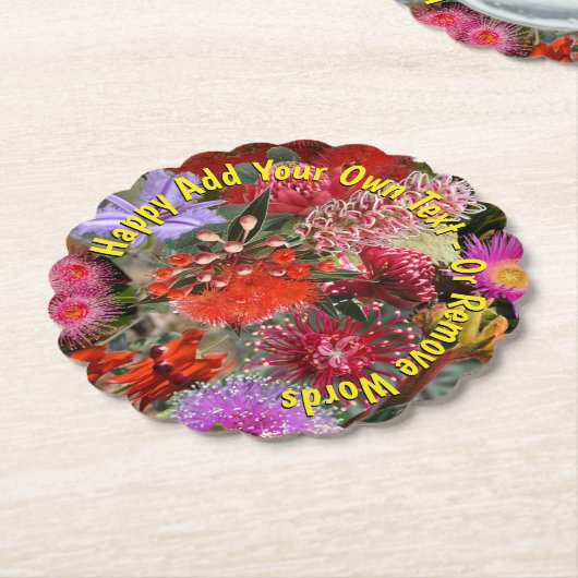 Australische inheemse wilde bloemen geschulpte ron kartonnen onderzetters (Gekanteld)