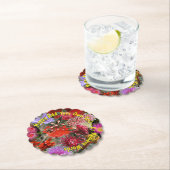 Australische inheemse wilde bloemen geschulpte ron kartonnen onderzetters (Insitu)