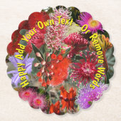 Australische inheemse wilde bloemen geschulpte ron kartonnen onderzetters (Voorkant)