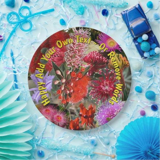 Australische inheemse wilde bloemen groot 9" papieren bordje (Feest)