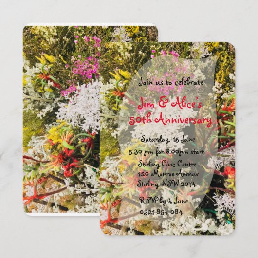 Australische inheemse wilde bloemen kaart (Voorkant / Achterkant)