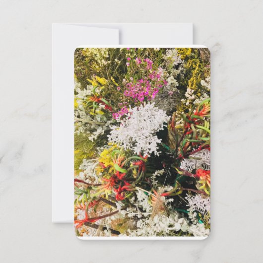 Australische inheemse wilde bloemen kaart (Achterkant)