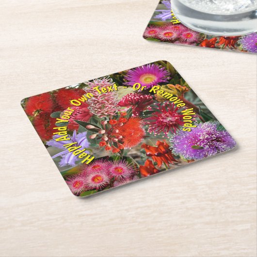 Australische inheemse wilde bloemen kartonnen onderzetters (Schuin)