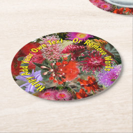 Australische inheemse wilde bloemen ronde kartonnen onderzetter