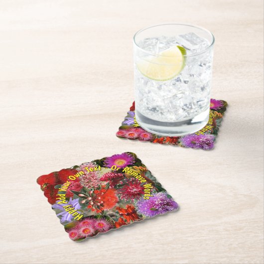 Australische inheemse wilde bloemen Scalloped vier Kartonnen Onderzetters (Insitu)