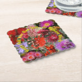 Australische inheemse wilde bloemen Scalloped vier Kartonnen Onderzetters (Gebogen)