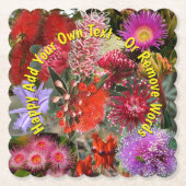 Australische inheemse wilde bloemen Scalloped vier Kartonnen Onderzetters (Voorkant)