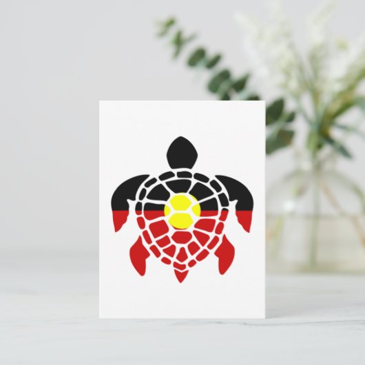 Australische inheemse zeeschildpad briefkaart (Staand voorkant)