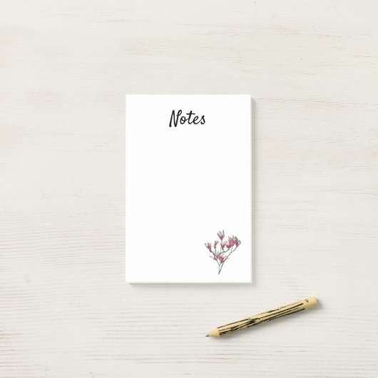 Australische inwoner Kangaroo Paw-waterverf Post-it® Notes (Op bureau)