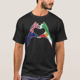 Australische Iraanse Eenheid Hart met Leeuw en Zon T-shirt