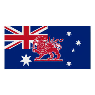 Australische Iraanse Leeuw en Zon Erfgoedvlag Perfect Poster