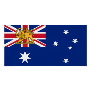 Australische Iraanse Leeuw en Zon Erfgoedvlag Perfect Poster