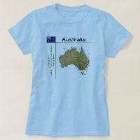 Australische kaart + vlag + titel T-shirt