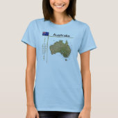 Australische kaart + vlag + titel T-shirt (Voorkant)