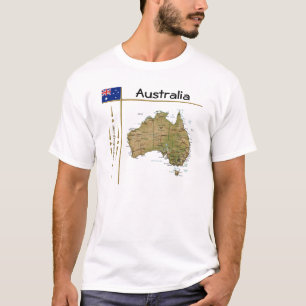 Australische kaart + vlag + titel T-shirt
