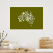 Australische kaartkunst - Kies uw kleur Poster (Keuken)