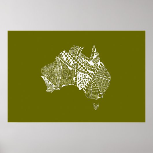 Australische kaartkunst - Kies uw kleur Poster (Voorkant)