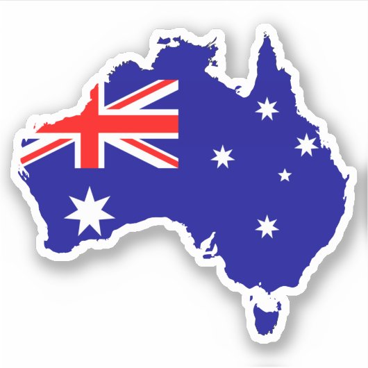 Australische kaartvlag sticker (Voorkant)