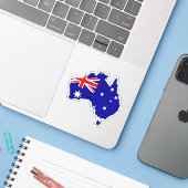Australische kaartvlag sticker (Laptop met iPhone)