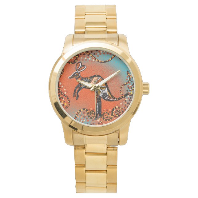 AUSTRALISCHE KANGAROE KUNST       HORLOGE (Voorkant)