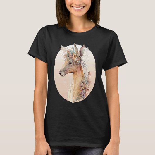 Australische kangaroo Waterverf kweekdier T-shirt (Voorkant)