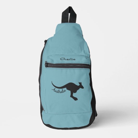 Australische Kangoeroe Aangepaste Naam & Kleur Sling Bag (Voorkant)