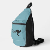 Australische Kangoeroe Aangepaste Naam & Kleur Sling Bag (Rechterhoek)