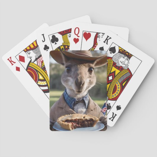 Australische kangoeroe met een vleespasteitje, pokerkaarten (Achterkant)