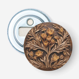 Australische Kangoeroe Paw Flower Carving, Button Flesopener