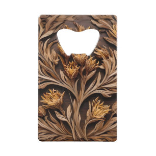 Australische Kangoeroe Paw Flower Carving, Creditkaart Flessenopener