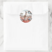 Australische kangoeroe waterverf ronde sticker (Tas)